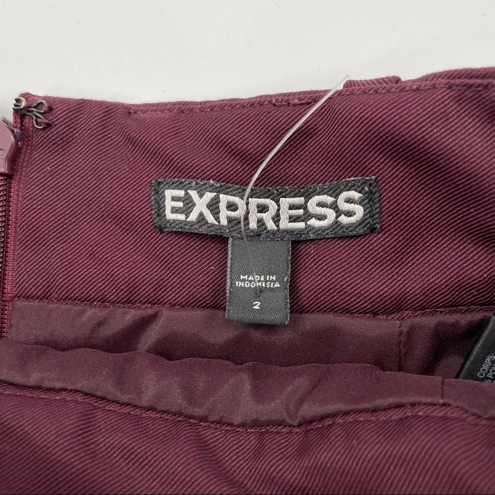Express maroon mini skirt size 2